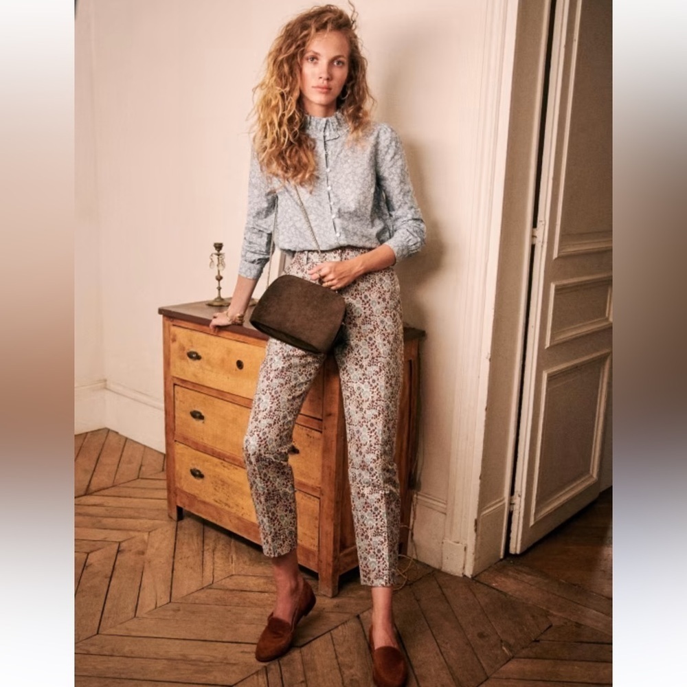 Sezane Floral Ankle Pants - Multicolor